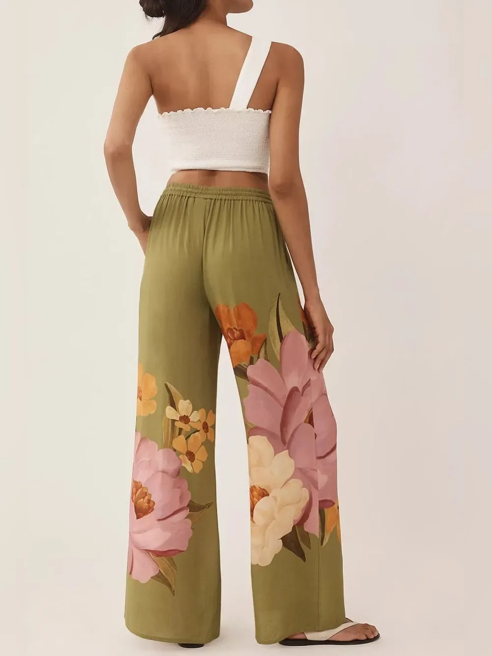 New Farm Rio x Anthropologie Placed Floral Pull-On Pants Size XL